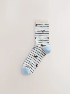 Next Abeille bleu marine/ocre - Paquet de chaussettes de cheville 4 Best