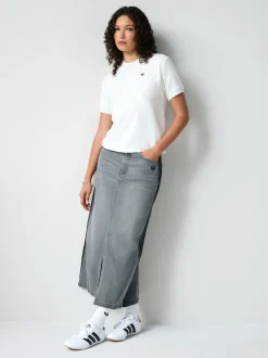 adidas originals Jupe mi-longue en jean 100% coton à rayures Adicolour 3 Best