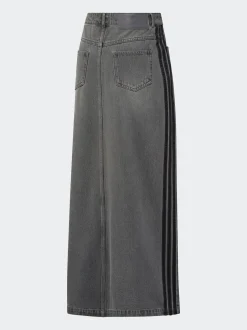 adidas originals Jupe mi-longue en jean 100% coton à rayures Adicolour 3 Best