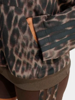 adidas Seasonal Essentials Sweat à capuche en French terry imprimé Léopard avec 3Rayures Online