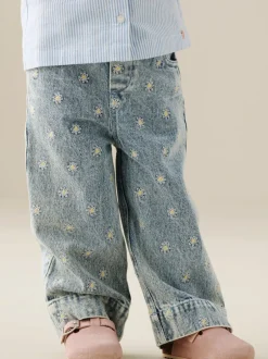 Angel & Rocket Jean Kiki brodé à pâquerettes à jambe large New