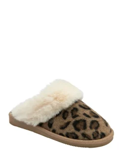 Dunlop animal - Chaussons mules en faux daim col en fourrure Hot