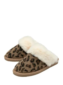 Dunlop animal - Chaussons mules en faux daim col en fourrure Hot