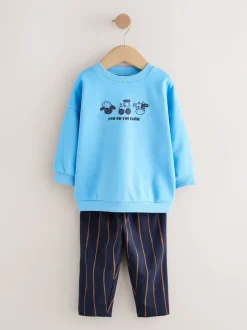 Next - Ensemble Sweatshirt et Joggers Rayure (3mths-7yrs) Animal de ferme bleu Sale