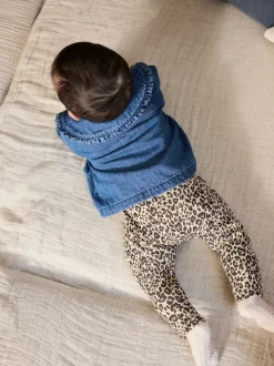 Next Animal neutre - Ensemble bébé veste en jean, haut et leggings 3 pièces (0mois-2ans) Outlet