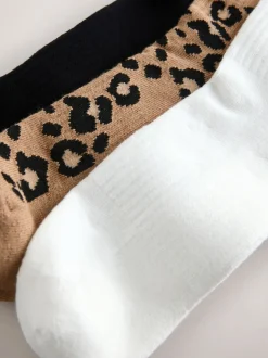 Next - Chaussettes de sport à semelles coussinées 3 Pack avec soutien de la voûte plantaire Animal rayé New