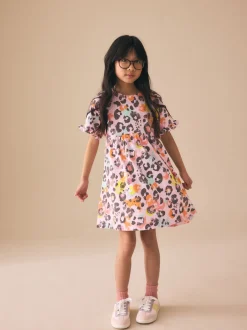 Next Animal rose - Manches courtes Jersey Robe (3-16yrs) Sale