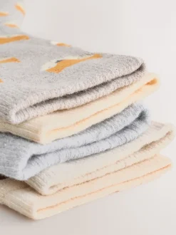 Next - Chaussettes en coton éponge riche 5 Lot Animaux écrus des bois Outlet