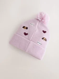 Next animaux de compagnie - Bonnet à pompon brodé (3mois-10ans) Hot