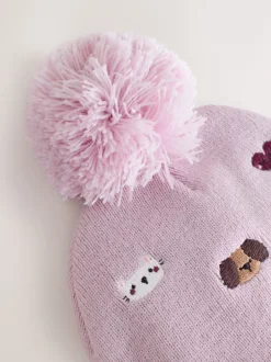 Next animaux de compagnie - Bonnet à pompon brodé (3mois-10ans) Hot
