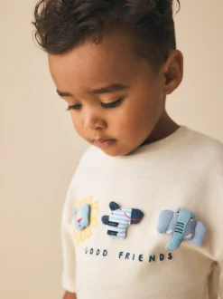 Next animaux de safari neutres - T-shirt rembourré 3D à manches courtes (3mois7ans)