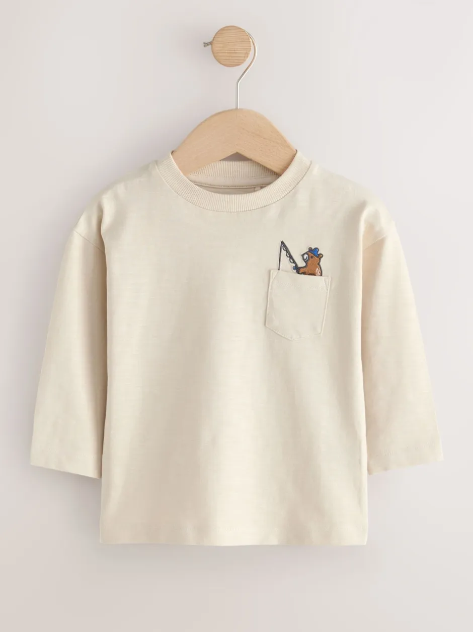 Next - Lot de 5 T-shirts à manches longues (3mois -7ans) Animaux multicolores brillants Online