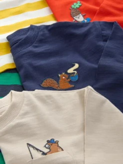 Next - Lot de 5 T-shirts à manches longues (3mois -7ans) Animaux multicolores brillants Online