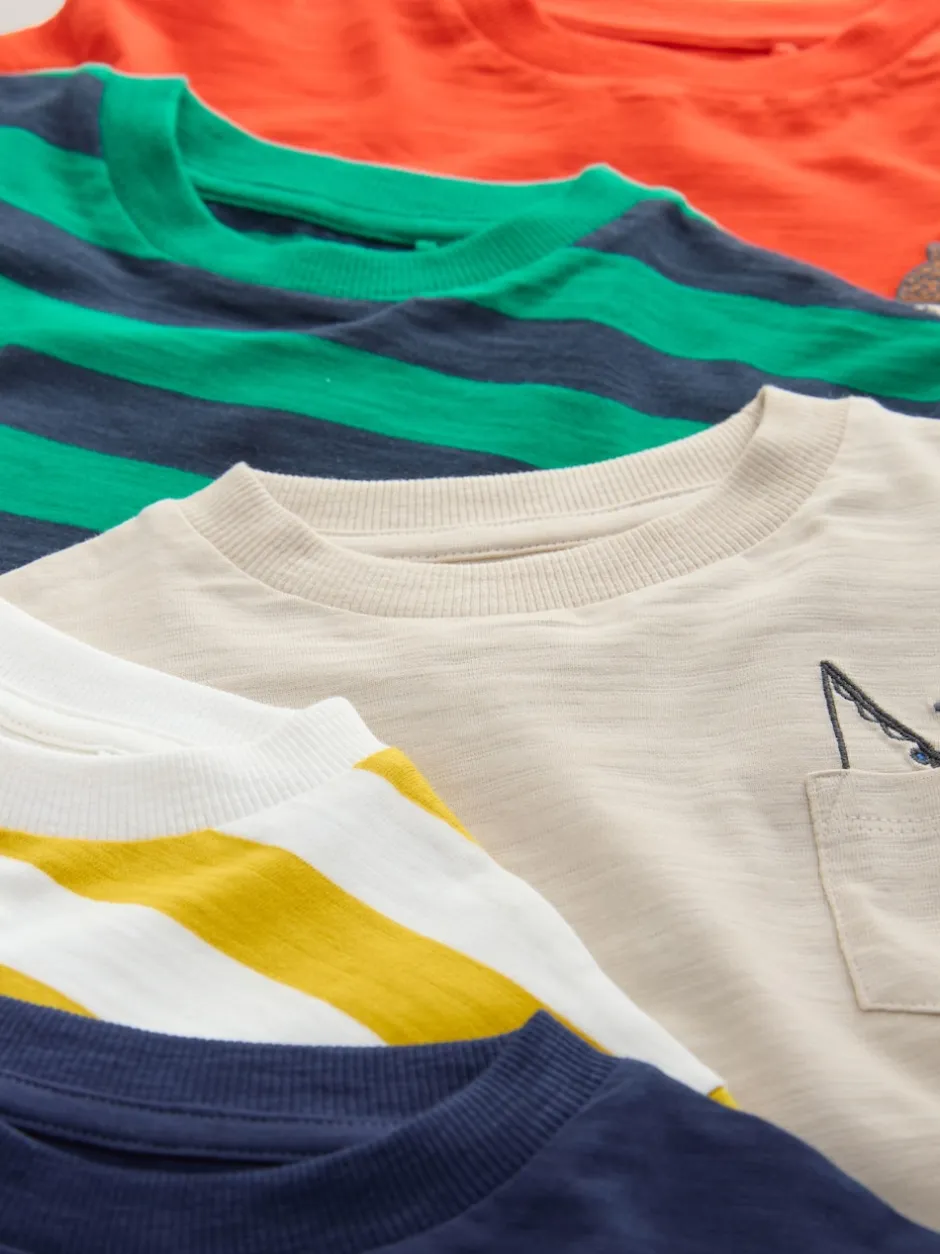 Next - Lot de 5 T-shirts à manches longues (3mois -7ans) Animaux multicolores brillants Online