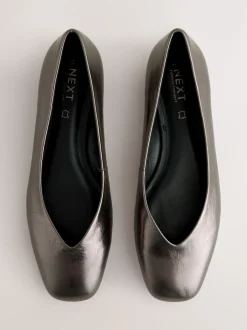 Next Anthracite - Ballerines Forever Comfort® en cuir à bout carré Online