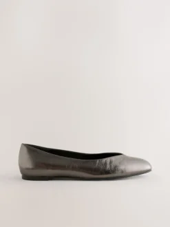 Next Anthracite - Ballerines Forever Comfort® en cuir à bout carré Online