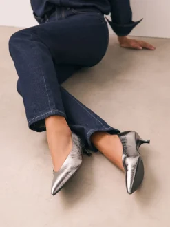 Next Anthracite - Chaussures à talons Kitten heel à bout pointu Discount