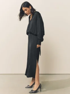 Next Anthracite - Chaussures de cour mi-hautes en cuir détail nœud Forever Comfort® Outlet