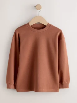 Next Anthracite/baie/fauve - T-shirts épais décontractés à manches longues Lot de 3 (3-16ans) Discount