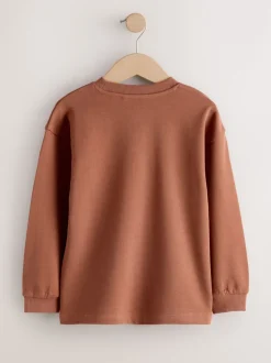 Next Anthracite/baie/fauve - T-shirts épais décontractés à manches longues Lot de 3 (3-16ans) Discount