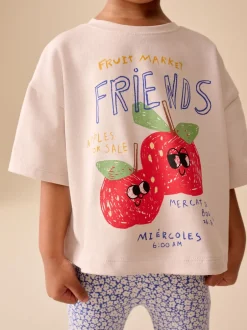 Next Apple blanc écru Character - Ensemble haut et jambières Manches courtes (3mths-7yrs)