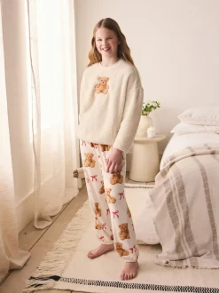 Next Applique ours Crème - Ensemble pyjama en polaire (12mois-16ans) Best