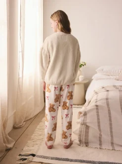 Next Applique ours Crème - Ensemble pyjama en polaire (12mois-16ans) Best