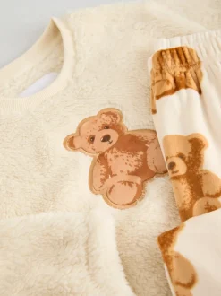 Next Applique ours Crème - Ensemble pyjama en polaire (12mois-16ans) Best
