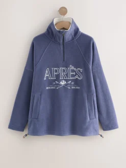 Next Apres bleu - Pull en polaire à demi-fermeture éclair Clearance