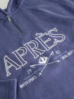 Next Apres bleu - Pull en polaire à demi-fermeture éclair Clearance