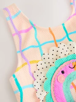 Next Arc-en-ciel à carreaux - Maillot de bain à franges (3mths-7yrs) Online