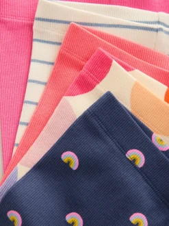 Next Arc-en-ciel - Lot de 5 leggings côtelés (3mois-7ans) Outlet