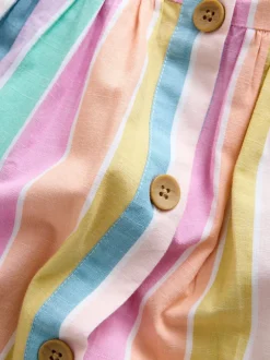 Next Arc-en-ciel - Robe boutonnée à Manches courtes Rayure (3-16ans)