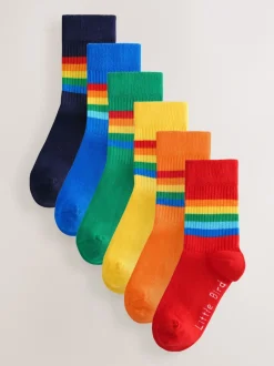 Little Bird by Jools Oliver Arc-en-ciel lumineux - Lot de 6 paires de chaussettes à rayures Discount