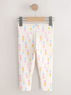Next Arc-en-ciel pastel - Lot de 5 leggings côtelés (3mois-7ans) Clearance