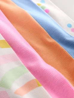 Next Arc-en-ciel pastel - Lot de 5 leggings côtelés (3mois-7ans) Clearance