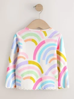 Next Arc-en-ciel pastel - Lot de 5 hauts à manches longues en côte (3mois -7ans) Sale