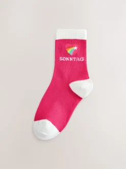 Little Bird by Jools Oliver Arc-en-ciel pastel - Lot de 7 paires de chaussettes Italian Days Of The Week Hot