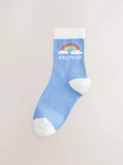 Little Bird by Jools Oliver Arc-en-ciel pastel - Lot de 7 paires de chaussettes Italian Days Of The Week Hot