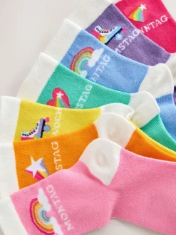 Little Bird by Jools Oliver Arc-en-ciel pastel - Lot de 7 paires de chaussettes Italian Days Of The Week Hot
