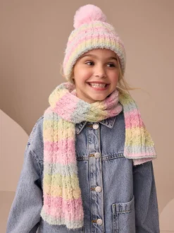 Next Arc-en-ciel rose - Ensemble bonnet et snood (1-13ans) Hot