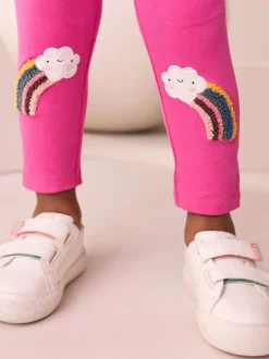 Next Arc-en-ciel rose motif nuage - Legging orné de genoux (3mois à7ans)
