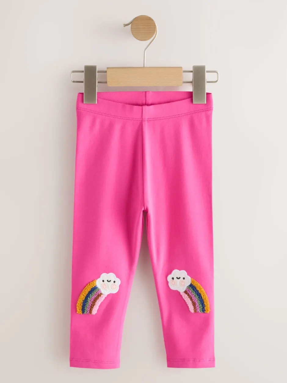 Next Arc-en-ciel rose motif nuage - Legging orné de genoux (3mois à7ans)