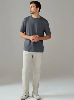 Next - Ajustement régulier - T-shirt Essential Col rond en coton Ardoise Gris Discount