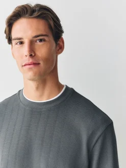 Next Ardoise Gris - T-shirt à manches longues avec faux col rond Clearance