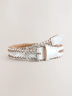 Next Argent - Ceinture en cuir tressé à la main Clearance