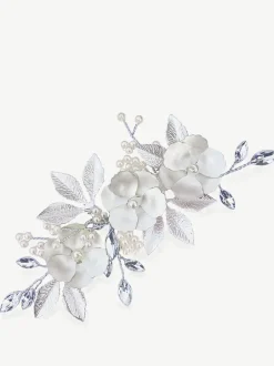 Ivory & Co Argent - Pince à fleurs émaillées et cristaux de gardénia Best