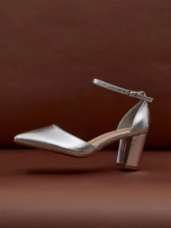 Linzi Argent - Davina Coupe large Closed Back Court Block Chaussures Outlet