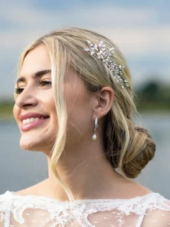 Ivory & Co Argent - Peigne Pearl Shimmer Crystal New