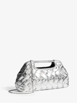 Lipsy Argent - Pochette à poignée tissée New